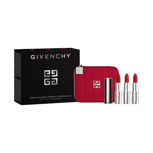 Givenchy Trio Le Rouge Interdit Intense Silk + Pouch Set  3.4g x 3
